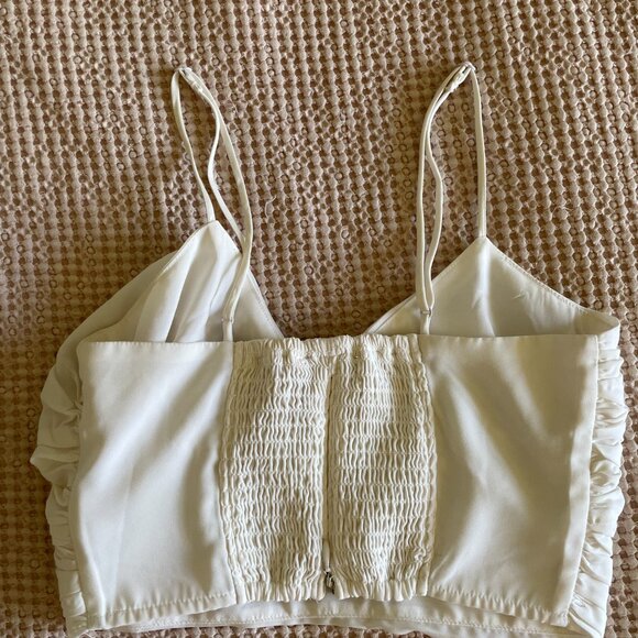 Abercrombie and Fitch White O-Ring Spaghetti Strap Crop Top Size XS - Picture 2 of 6